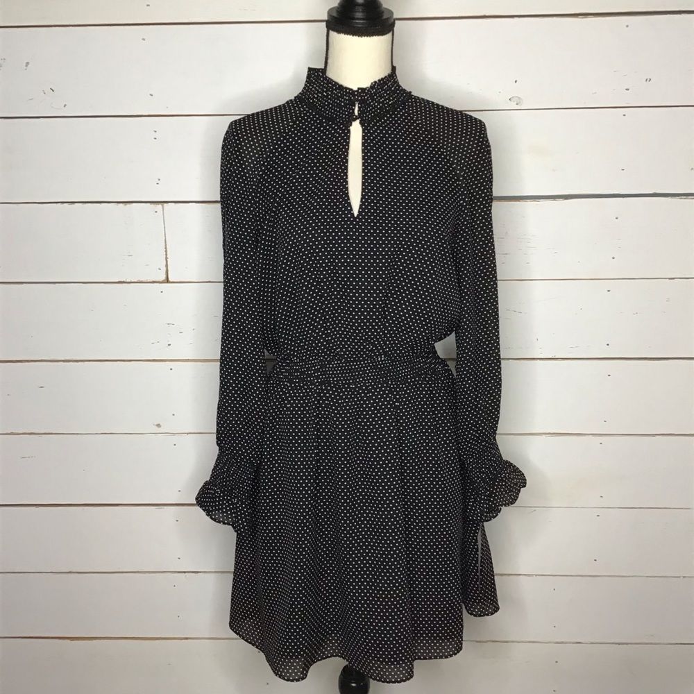 New Rachel Roy Lucky Leopard Dress Black Polka Dot